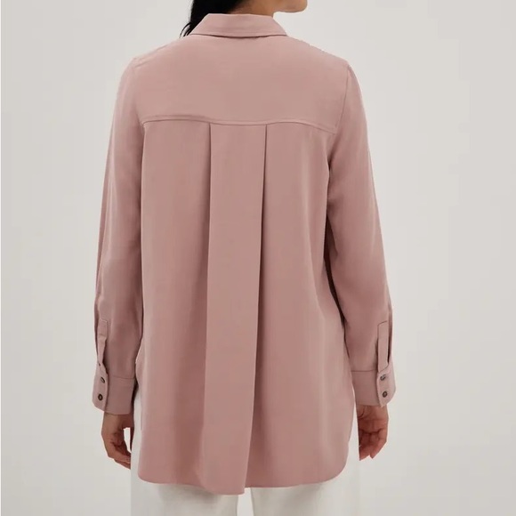 NWT Love, Bonito Kinslee Cuffed Sleeve Button Down Shirt in Dusty Pink - Picture 3 of 7